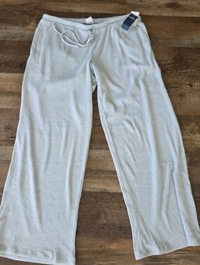 Hollister Light Gray Ribbed Lounge Pants Elastic Waist Size Large Womans New Tag